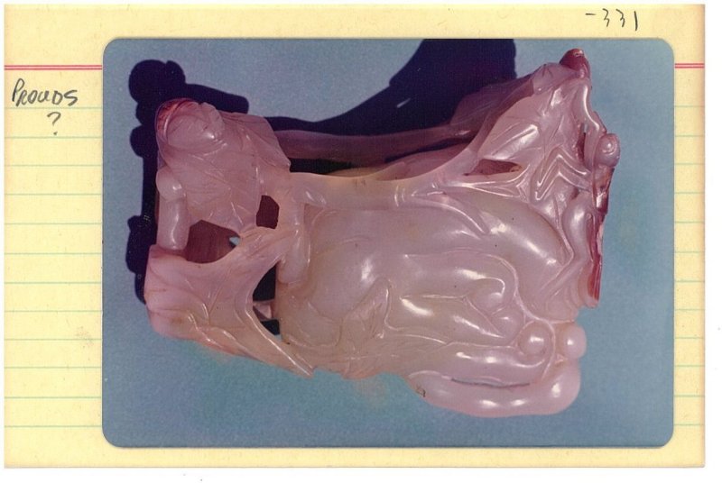 晚清至民國 青玉⌈佛手螳螂⌋香插 及座 | A GREEN JADE 'FINGER CITRON' INCENSE HOLDER - 图11