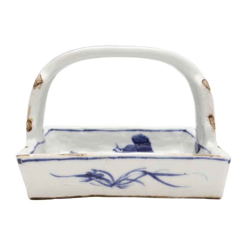 明天啟 青花古染付人物故事圖盤 | A Chinese kosometsuke blue and white handled tray, late Ming dynasty, Tianqi period - 图15