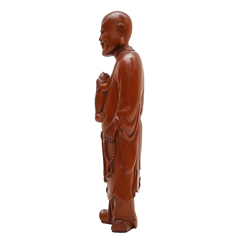 清十九世紀 木雕羅漢立像 | A Chinese carved boxwood figure of a Luohan, Qing dynasty, 19th century - 图2
