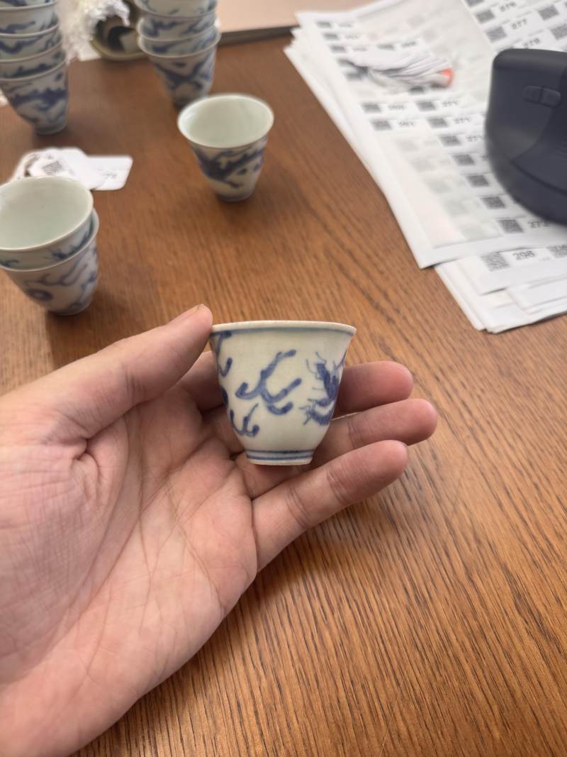 十七世紀 哈徹號沈船出水 青花龍紋酒盃一組四件 | A set of four Chinese blue and white wine cups from the Hatcher Cargo, 17th century - 图20