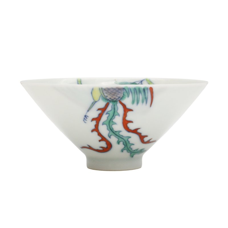 十九至二十世紀 鬪彩圖盌 及 礬紅圖碟 一組兩件 | A Chinese doucai bowl and an iron-red saucer, 19th-20th century - 图4