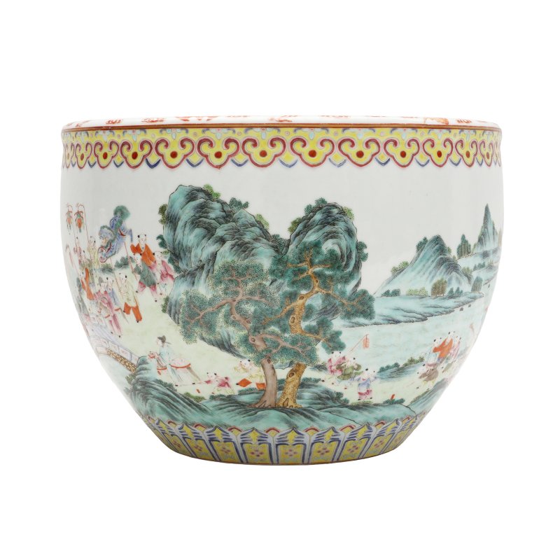 十九/二十世紀 粉彩百子圖花盆 | A Chinese famille-rose 'hundred boys' jardinière, 19th/20th century - 图2