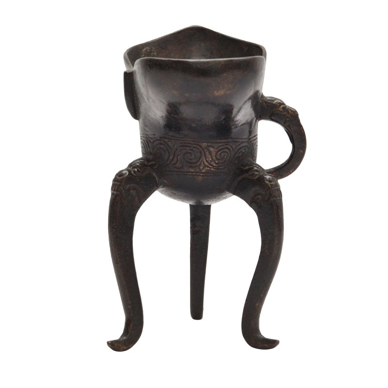 明 青銅爵 | A Chinese bronze ritual wine vessel, jue, Ming dynasty - 图3