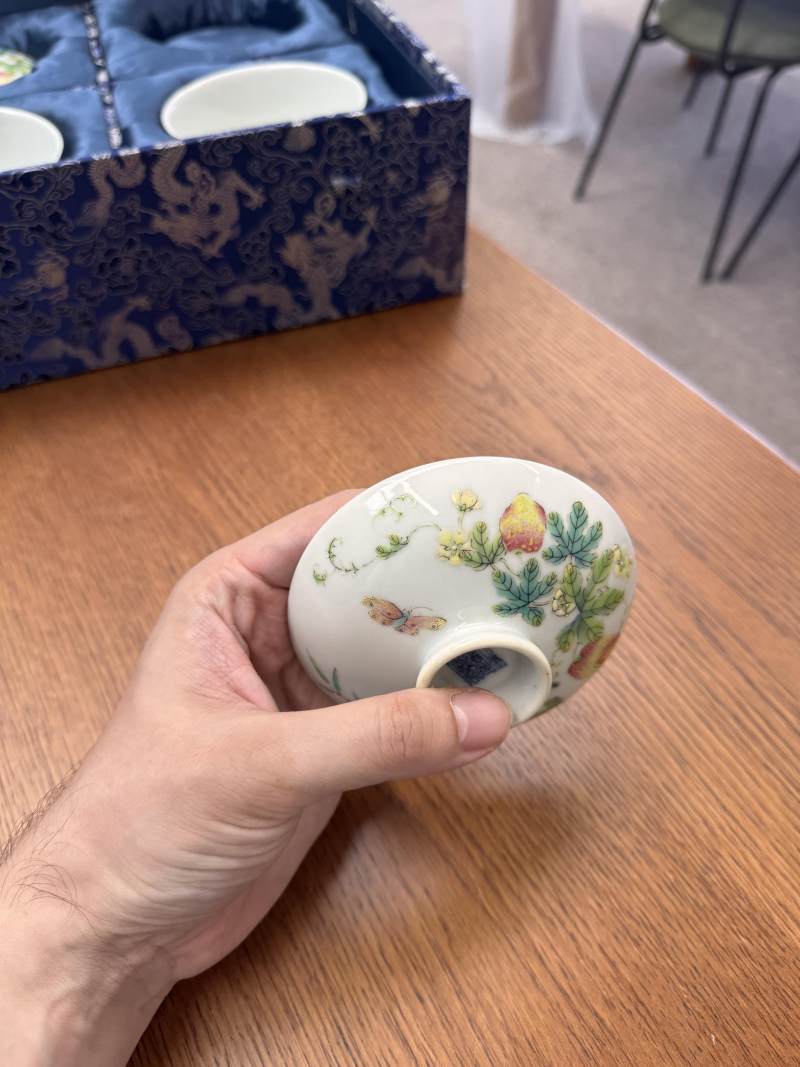 清道光 粉彩癩瓜紋蓋盌一對 《大清道光年製》款 | Santos Collection | A pair of fine Chinese famille-rose 'bitter melon' bowls and covers, Qing dynasty, Daoguang mark and period - 图8