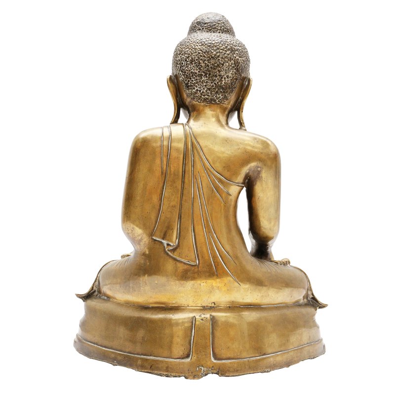 A Burmese bronze figure of a seated Buddha, 19th/20th century - 图3