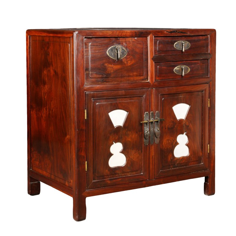 十九/二十世紀 紅木鑲大理石櫃 | A Chinese hongmu marble-inset cabinet, 19th/20th century - 图3