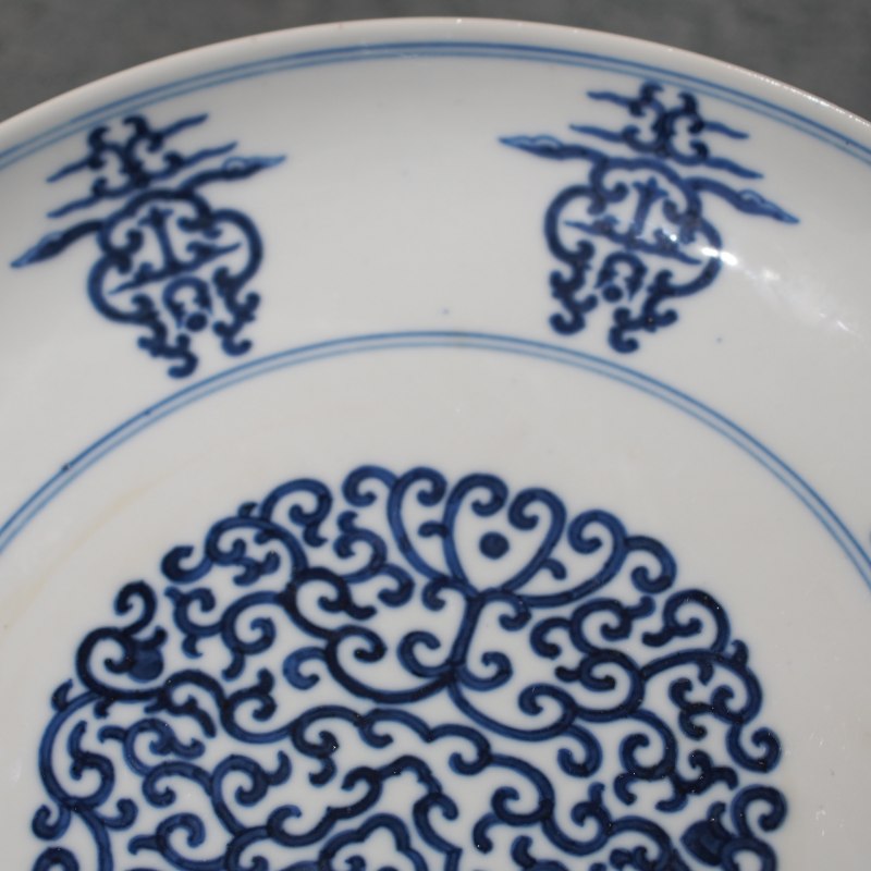 清光绪 青花贯套花卉纹盘 - 图9