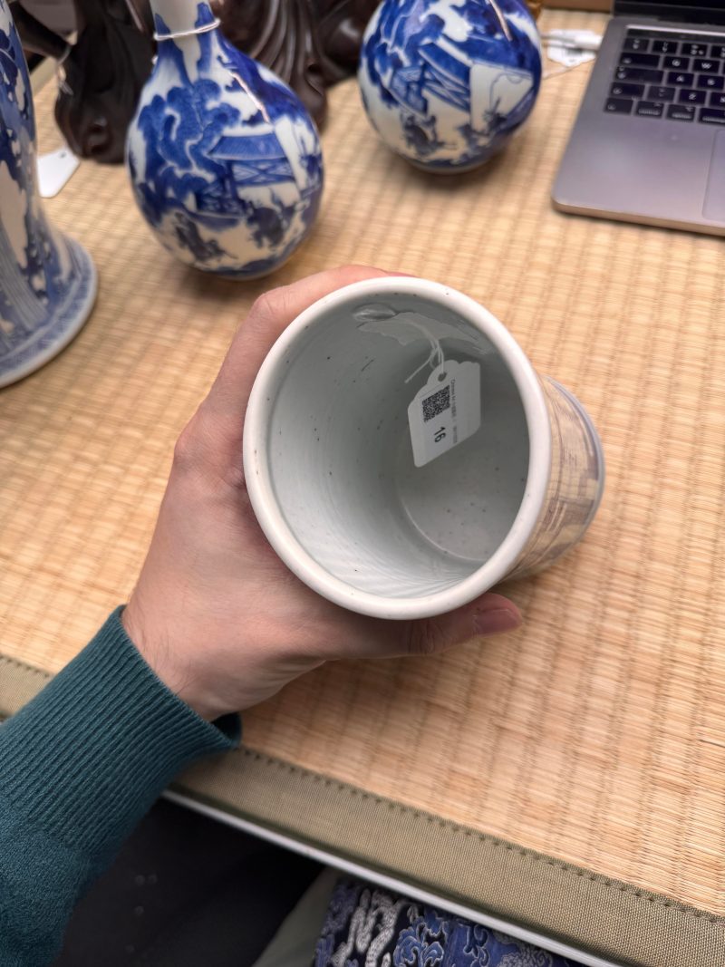 清康熙 青花赤壁賦筆筒 | Santos Collection | A fine Chinese blue and white 'Ode to the Red Cliffs' brushpot, Qing dynasty, Kangxi period - 图10