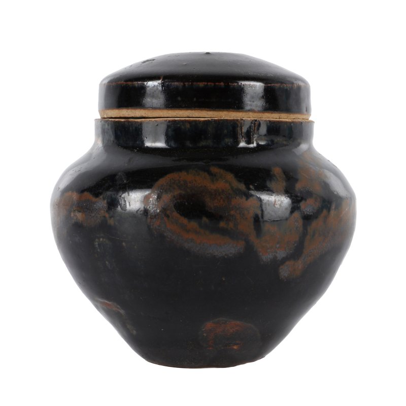 宋 河南黑釉鐵鏽花蓋罐 | A Chinese Henan black-glazed russet-painted jar and cover, Song dynasty - 图2