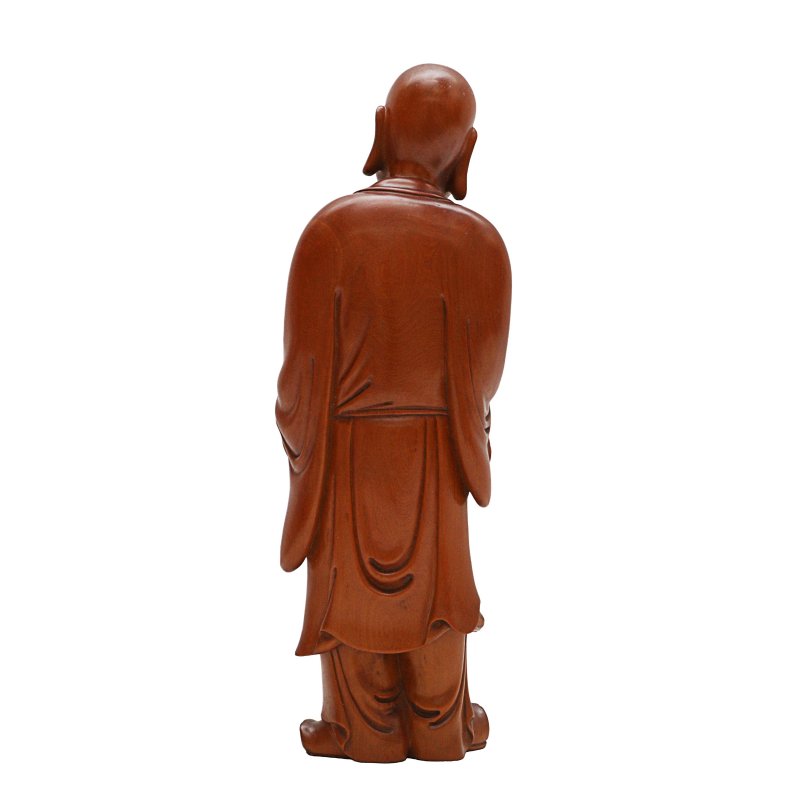 清十九世紀 木雕羅漢立像 | A Chinese carved boxwood figure of a Luohan, Qing dynasty, 19th century - 图3