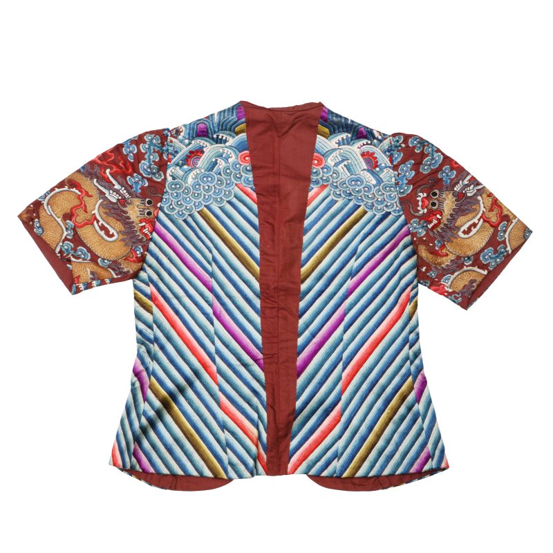 清十九世紀 刺繡雲龍紋女褂 | A small Chinese embroidered 'dragon' silk jacket, Qing dynasty, 19th century - 图3