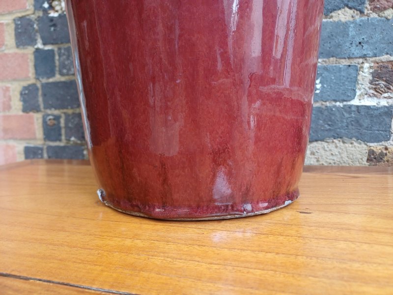 清康熙 郎窯紅釉棒槌瓶 | A rare and very large Chinese copper red-glazed 'Langyao' rouleau vase, Qing dynasty, Kangxi period - 图18