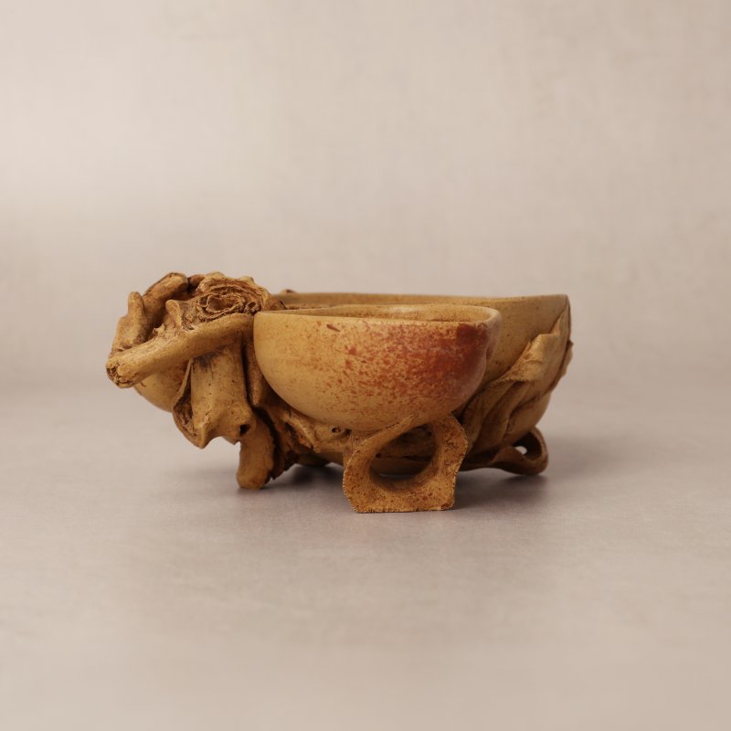 清 宜興紫砂仙桃東方朔洗 《陳鳴遠》款 | A fine Chinese Yixing zisha 'peach and sage' washer, signed Chen Mingyuan - 图5