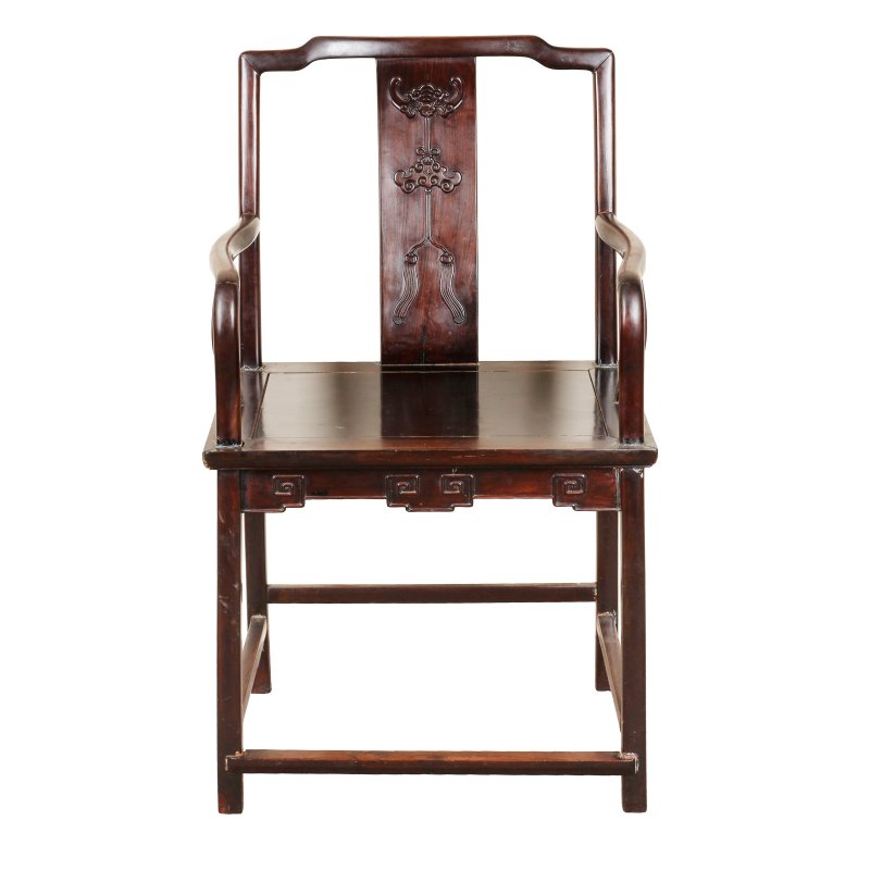 清十八世紀 紅木扶手椅 | A Chinese hardwood hongmu chair, Qing dynasty, 18th century - 图2