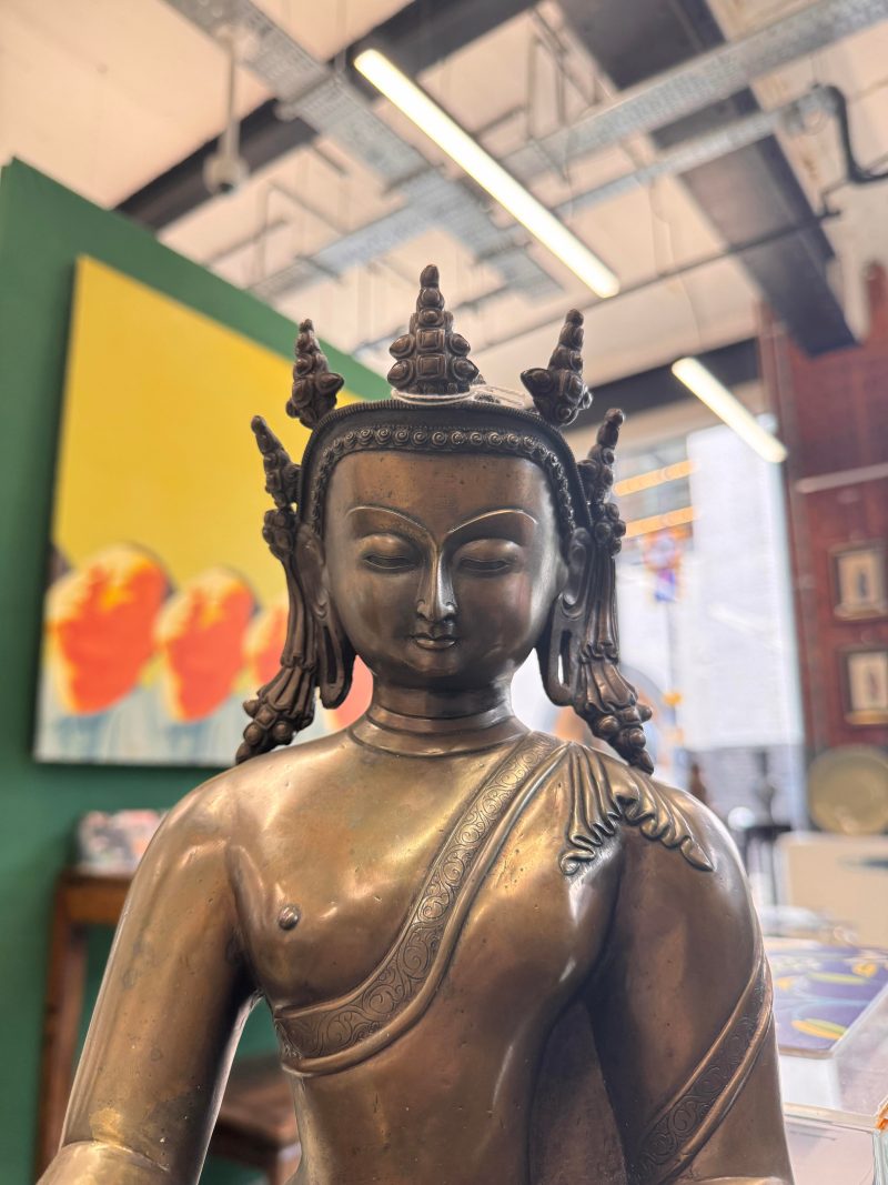 十九世紀 西藏 銅釋迦牟尼佛坐像 | A Tibetan bronze figure of the Shakyamuni Buddha, 19th century - 图7