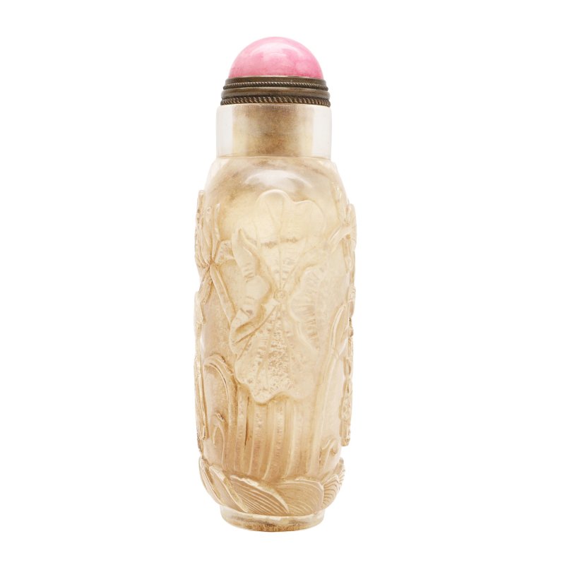 清十九世紀 水晶雕蓮池勝景圖鼻煙壺 | A Chinese rock crystal 'lotus pond' snuff bottle, Qing dynasty, 19th century - 图2