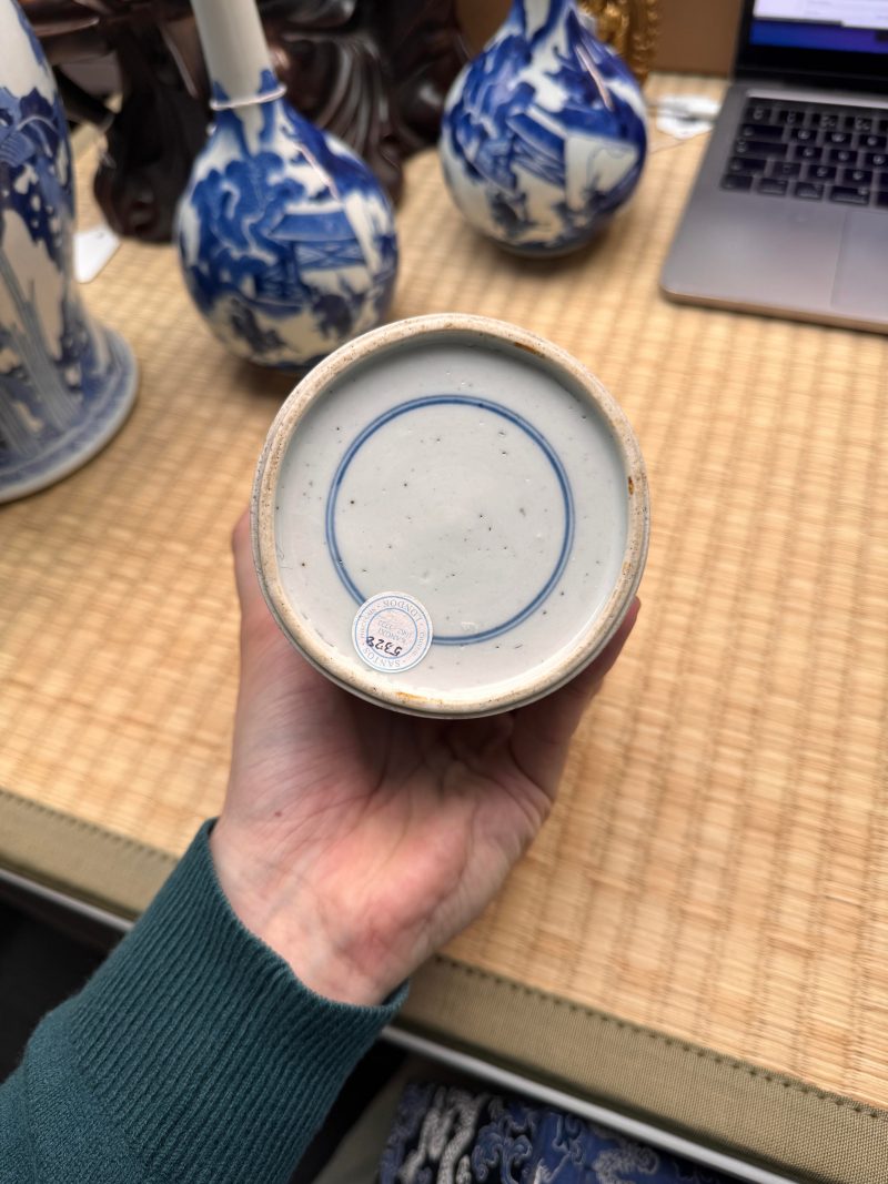 清康熙 青花赤壁賦筆筒 | Santos Collection | A fine Chinese blue and white 'Ode to the Red Cliffs' brushpot, Qing dynasty, Kangxi period - 图11