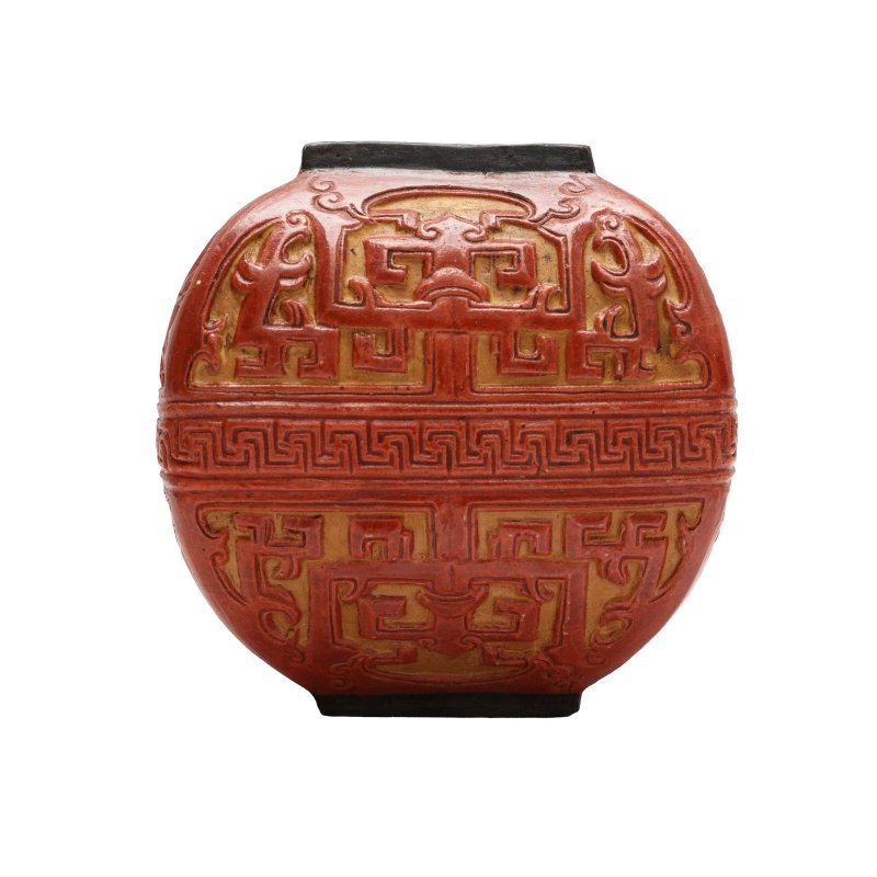 十九/二十世紀 木理釉仿剔紅水盂 | A Chinese faux-bois cinnabar lacquer-style waterpot, 19th/20th century - 图3