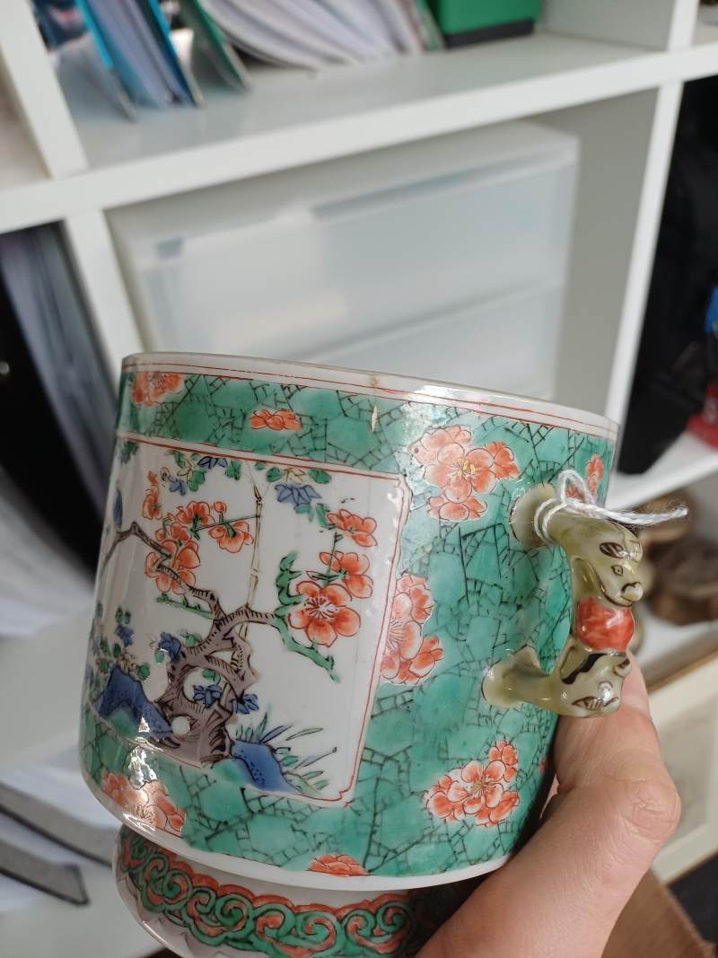 清康熙 五彩花卉圖蓋罐 | A Chinese famille-verte double-handled 'floral' pot and cover, Qing dynasty, Kangxi period - 图7