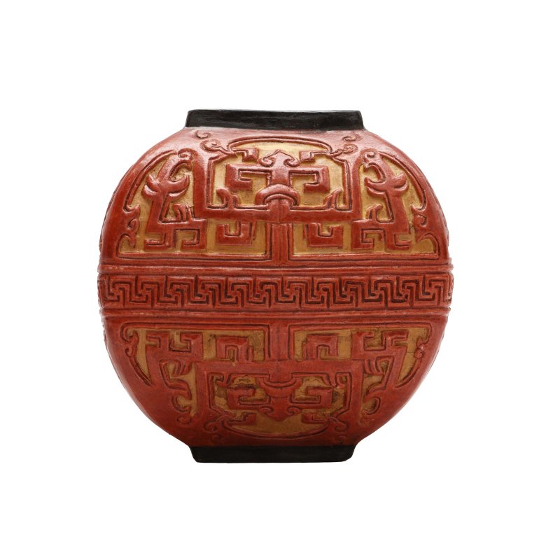 十九/二十世紀 木理釉仿剔紅水盂 | A Chinese faux-bois cinnabar lacquer-style waterpot, 19th/20th century - 图4