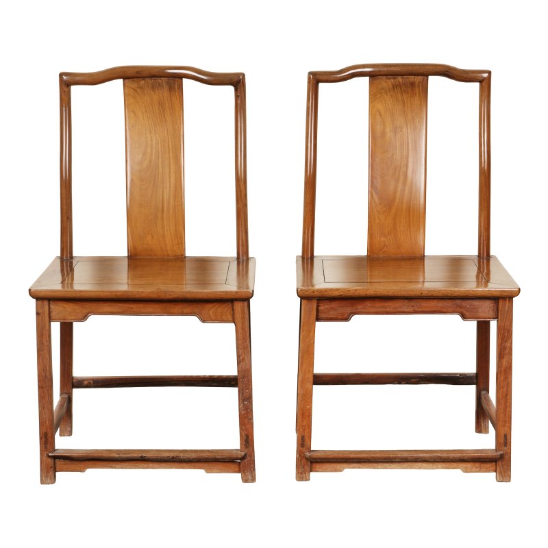 清十九世紀 紅木燈掛椅一對 | A pair of Chinese hongmu yoke-back side chairs, dengguayi, Qing dynasty, 19th century - 图3
