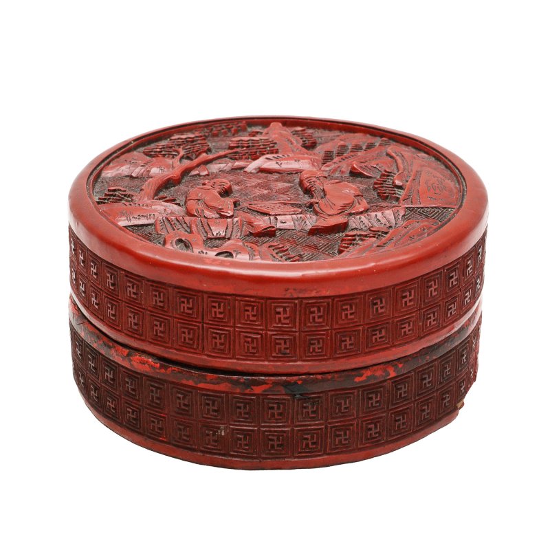 清十九世紀 剔紅人物圖蓋盒 | A Chinese cinnabar lacquer box and cover, Qing dynasty, 19th century - 图3