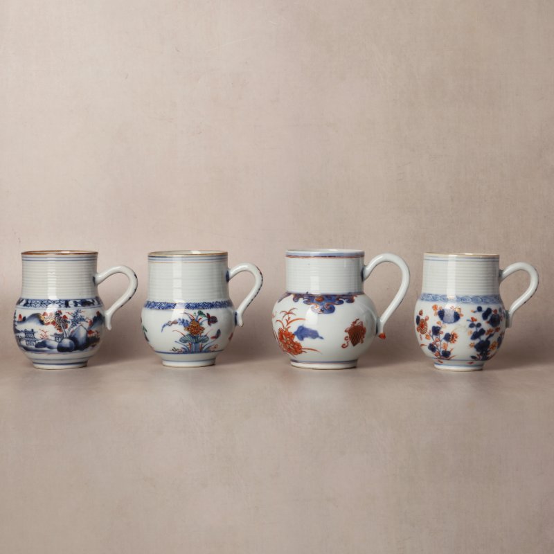 清康熙 伊萬里彩繪花卉紋馬克盃一組 | Santos Collection | A group of Chinese export Imari 'floral' mugs, Qing dynasty, Kangxi period - 图2