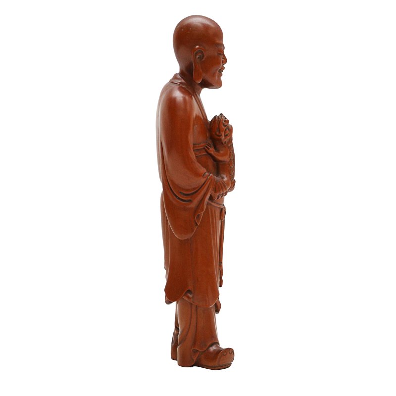 清十九世紀 木雕羅漢立像 | A Chinese carved boxwood figure of a Luohan, Qing dynasty, 19th century - 图4