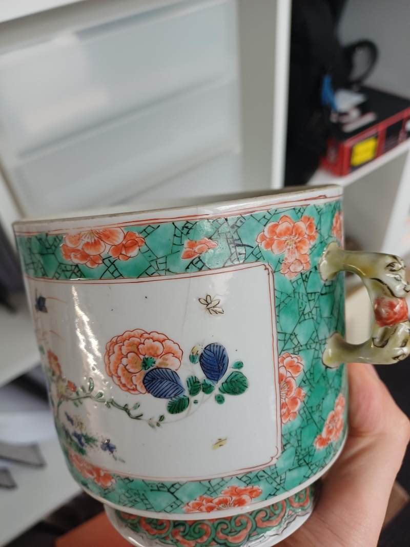 清康熙 五彩花卉圖蓋罐 | A Chinese famille-verte double-handled 'floral' pot and cover, Qing dynasty, Kangxi period - 图8