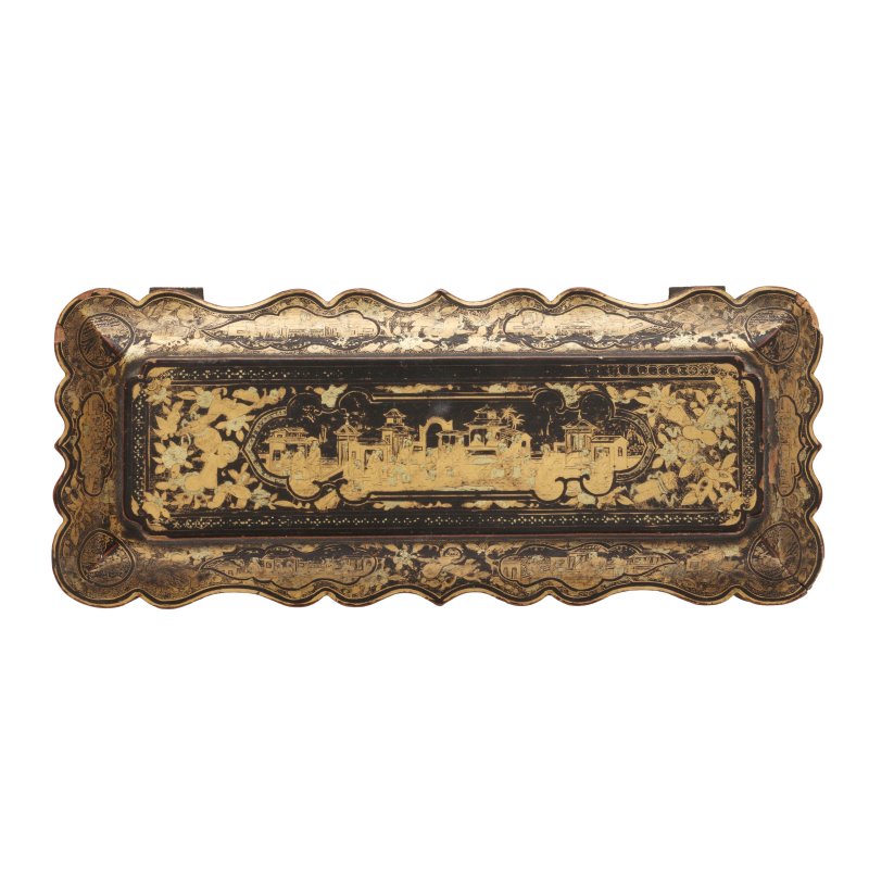 清十九世紀 外銷描金漆蓋盒 | A Chinese export gilt-painted lacquer box, Qing dynasty, 19th century - 图5
