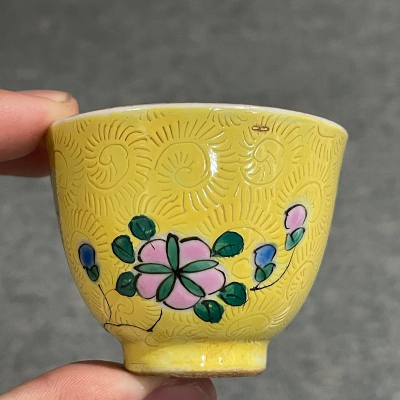 清 轧道粉彩什锦杯一套 - 图24