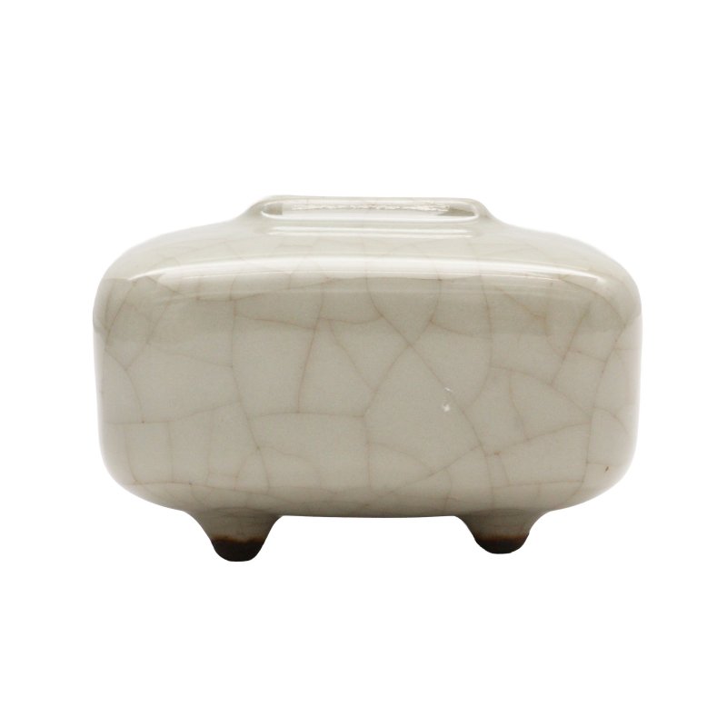 十九/二十世紀 仿哥釉四方水盂 《大清乾隆年製》款 | A Chinese ge-type square waterpot, 19th/20th century - 图3