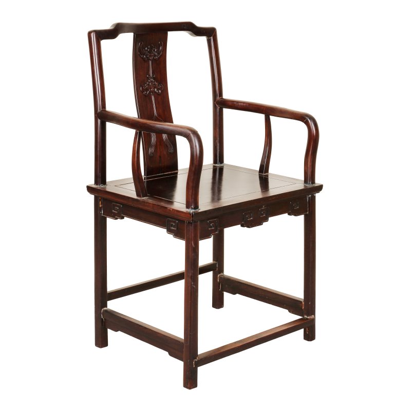清十八世紀 紅木扶手椅 | A Chinese hardwood hongmu chair, Qing dynasty, 18th century - 图3