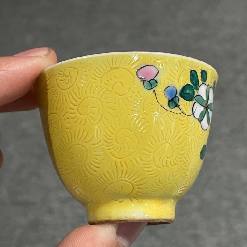 清 轧道粉彩什锦杯一套 - 图25