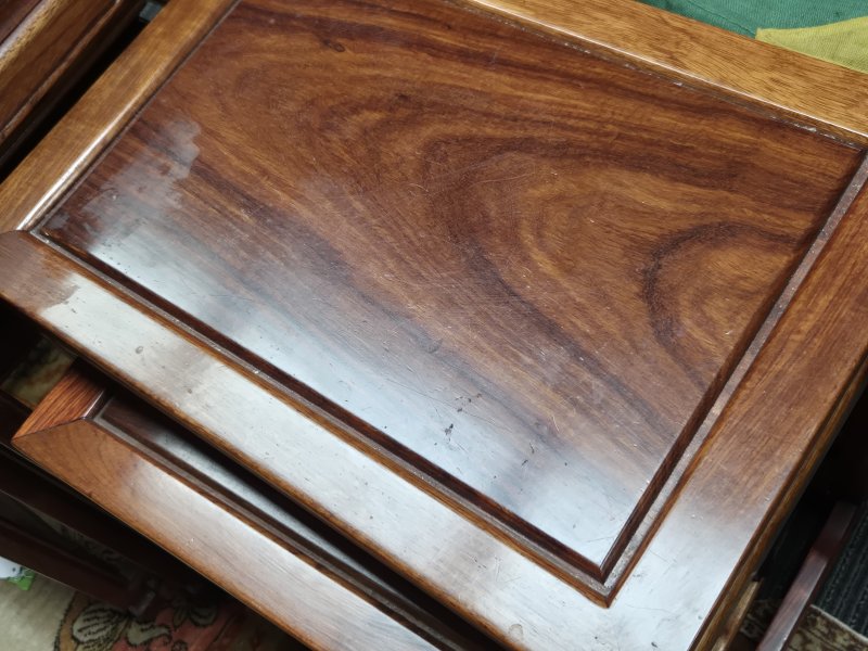 二十世紀 硬木方櫈一組五件 | A group of five Chinese wood side tables, 20th century - 图5