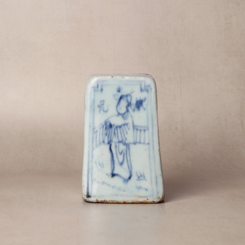明 青花高士圖香托 | Santos Collection | A Chinese blue and white incense holder, Ming dynasty