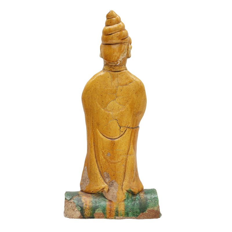 明 三彩蕃人立像瓦當 | A Chinese sancai-glazed 'foreigner' roof tile, Ming dynasty - 图3