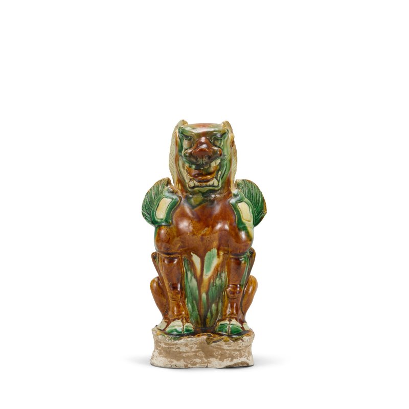 唐 三彩鎮墓獸 | A SMALL SANCAI-GLAZED GUARDIAN - 图1