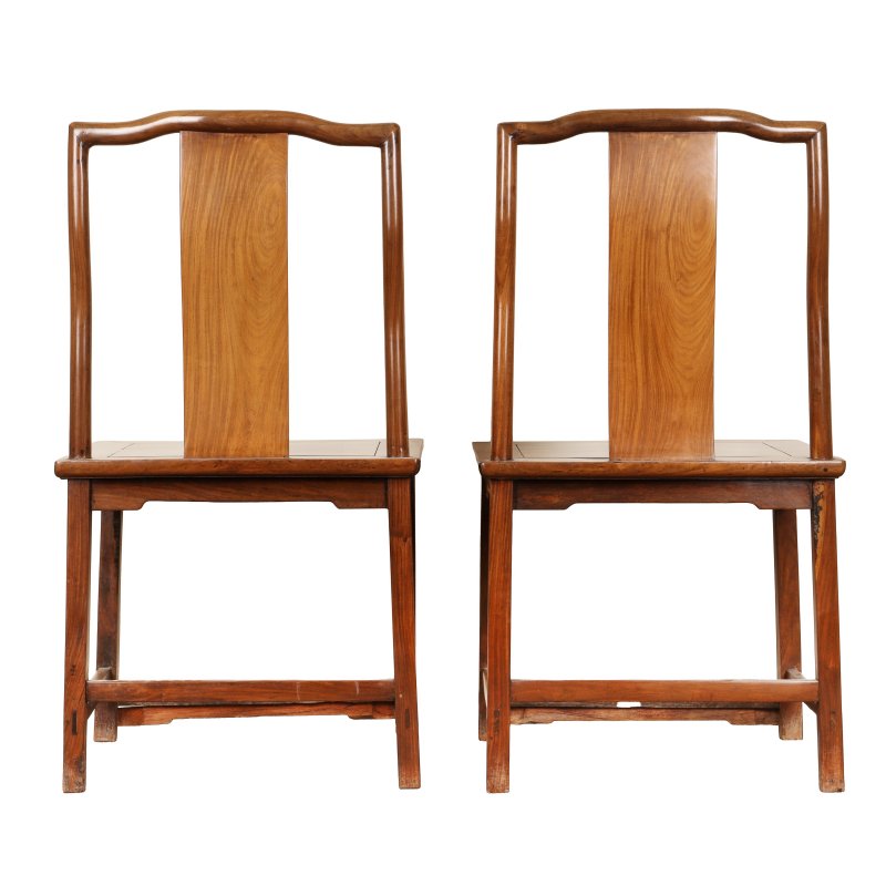 清十九世紀 紅木燈掛椅一對 | A pair of Chinese hongmu yoke-back side chairs, dengguayi, Qing dynasty, 19th century - 图4