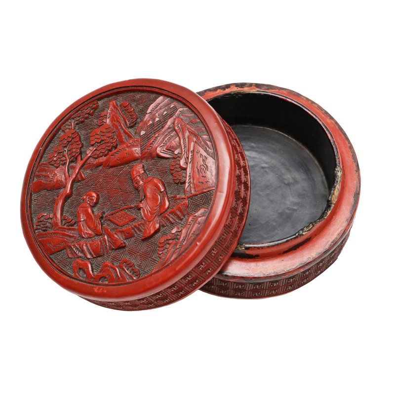 清十九世紀 剔紅人物圖蓋盒 | A Chinese cinnabar lacquer box and cover, Qing dynasty, 19th century - 图4