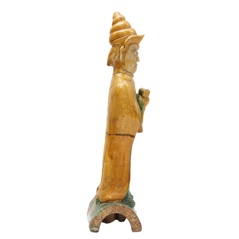 明 三彩蕃人立像瓦當 | A Chinese sancai-glazed 'foreigner' roof tile, Ming dynasty - 图4
