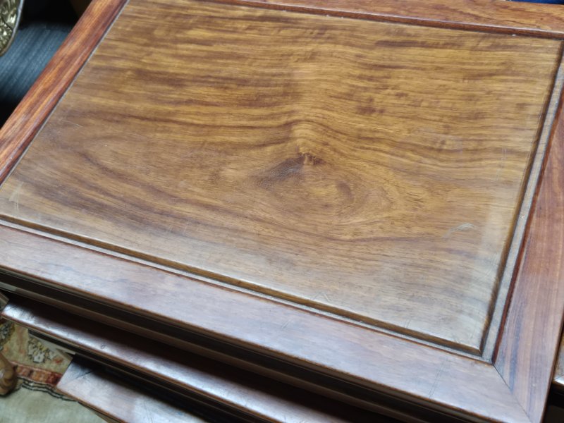 二十世紀 硬木方櫈一組五件 | A group of five Chinese wood side tables, 20th century - 图7
