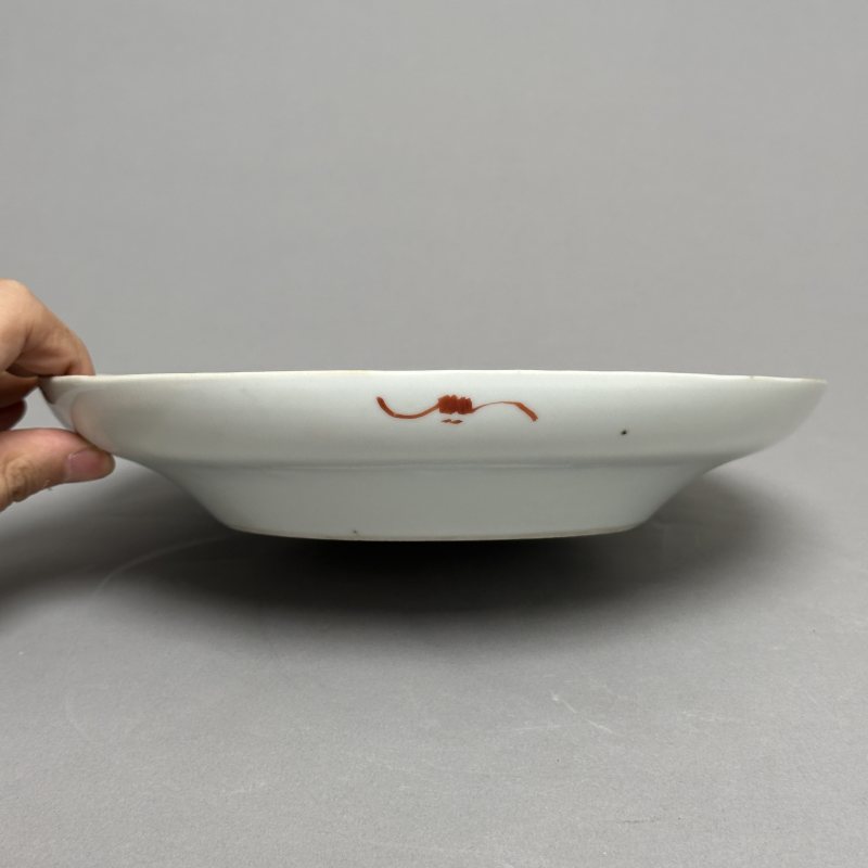 清光绪 粉彩狮纹折沿盘 - 图3