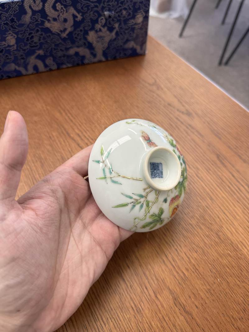 清道光 粉彩癩瓜紋蓋盌一對 《大清道光年製》款 | Santos Collection | A pair of fine Chinese famille-rose 'bitter melon' bowls and covers, Qing dynasty, Daoguang mark and period - 图31