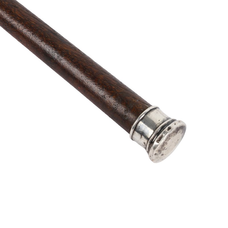 十九世紀 犀角鐓銀鐃手頭杖及雨傘一組兩件 | λ A Chinese silver-tipped rhinoceros horn walking cane and umbrella, 19th century - 图3
