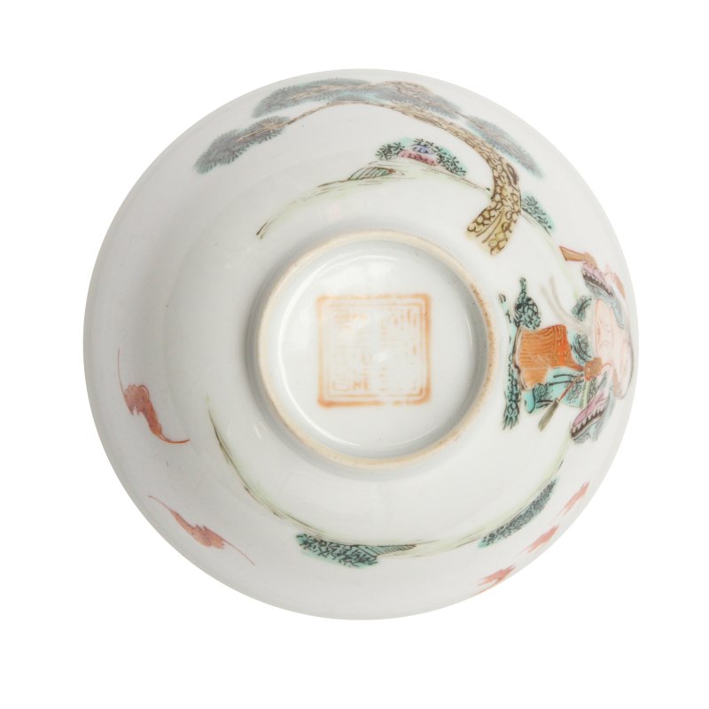 清同治 粉彩仙人圖盌 《同治年製》款 | A Chinese famille-rose 'immortal' bowl, Qing dynasty, Tongzhi period - 图4