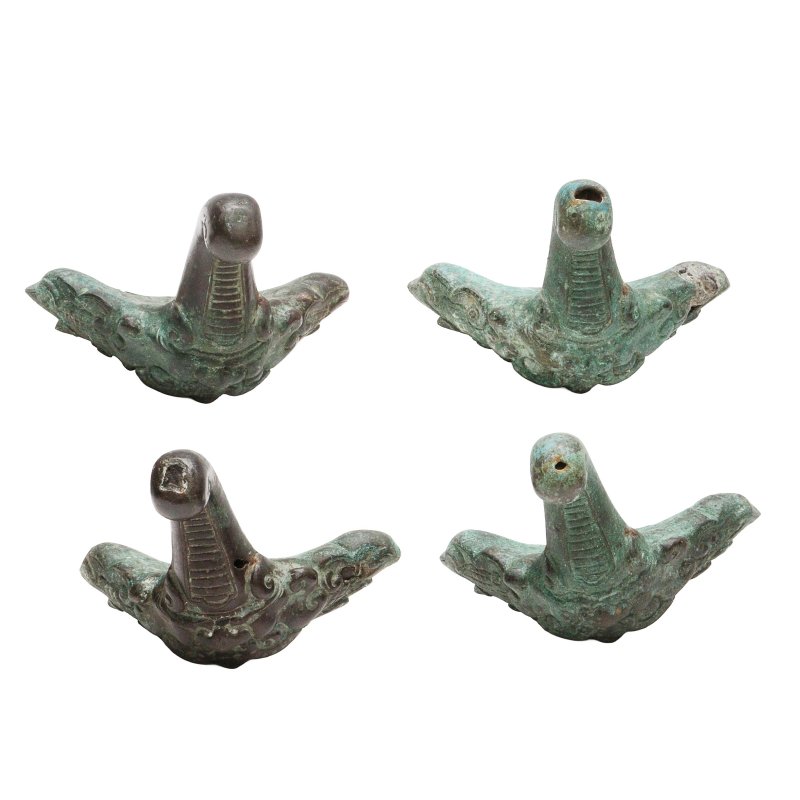 十九至二十世紀 銅雕獸首腳腿一組四件 | Four Chinese bronze beast-form cabriole legs, 19th-20th century - 图2