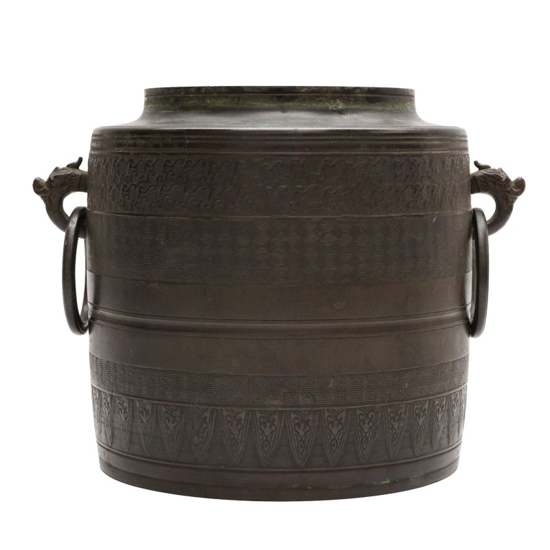 清 銅鋪首耳 | A Chinese bronze twin-handled pot, Qing dynasty - 图3