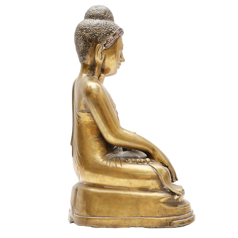 A Burmese bronze figure of a seated Buddha, 19th/20th century - 图4