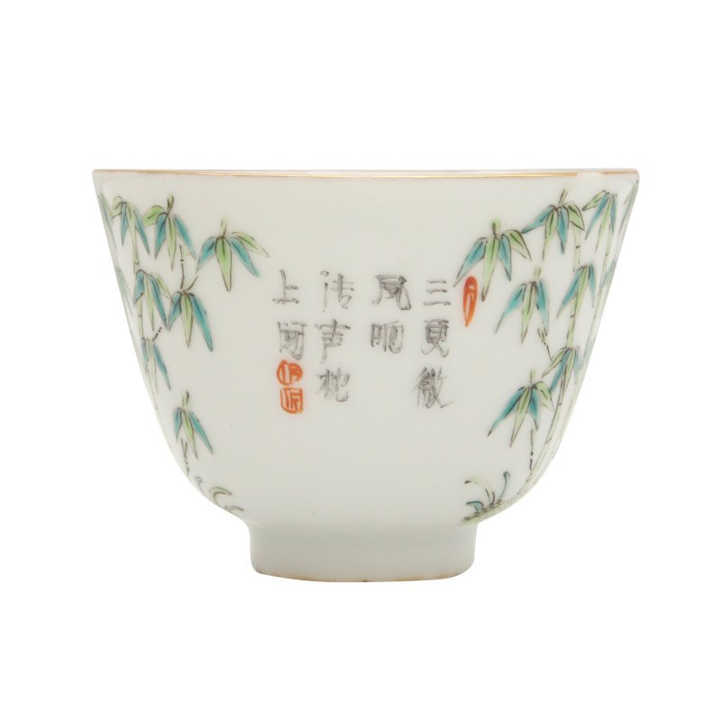 民國 粉彩竹紋盃 《道光年製》款 | A Chinese famille-rose 'bamboo' cup, Republic period - 图4